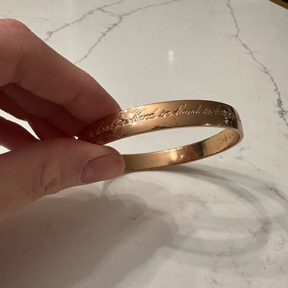 Kate Spade New York Engraved Rose Gold Bangle Bracelet - Picture 5 of 6